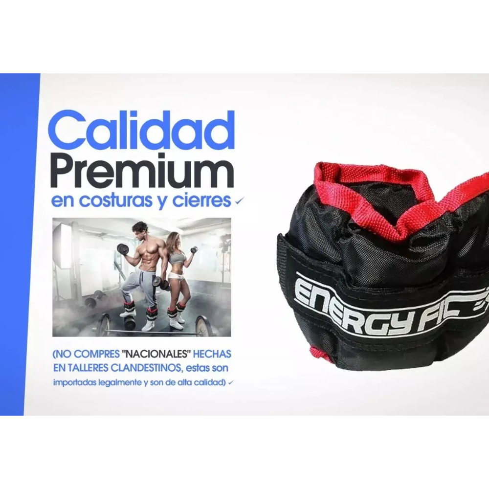 Pesas Tobilleras Par 2kg Deportivas Piernas Tobillos Fitness