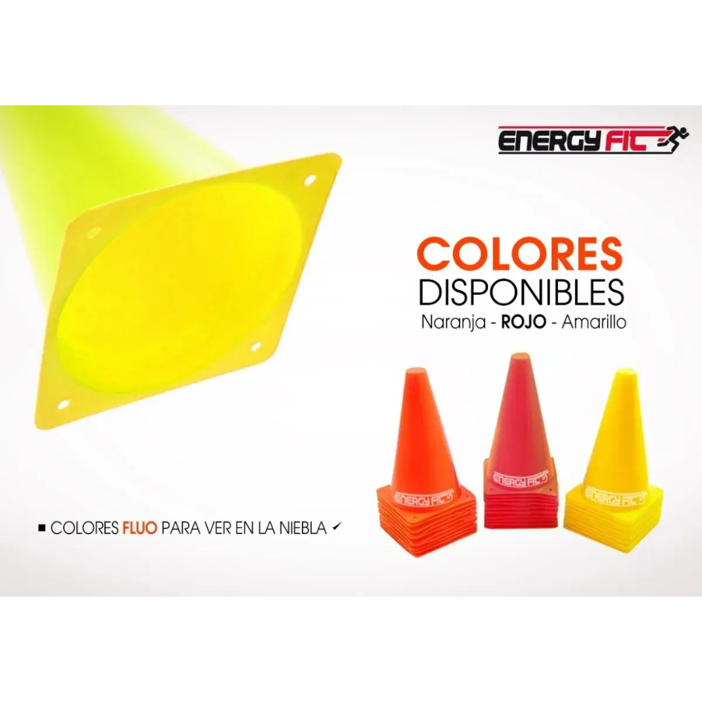 Conos Futbol Alto 38cm Fluor Agilidad Deporte Entrenamiento
