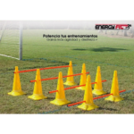 Kit Conos + Valla Salto Futbol 50cm Regulables Y Ranurados