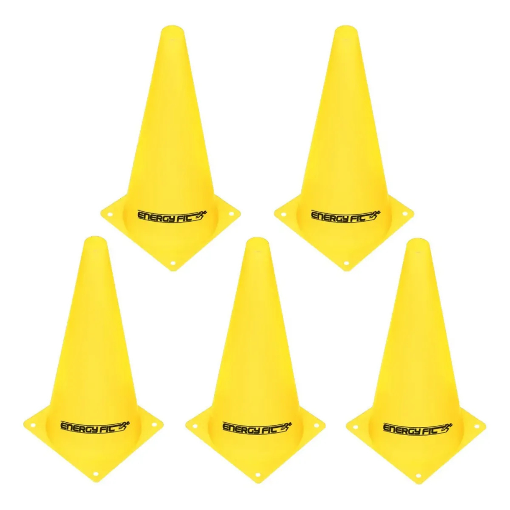 Conos Futbol Entrenamiento Fluor Alto 38cm Pack X5 Unidades