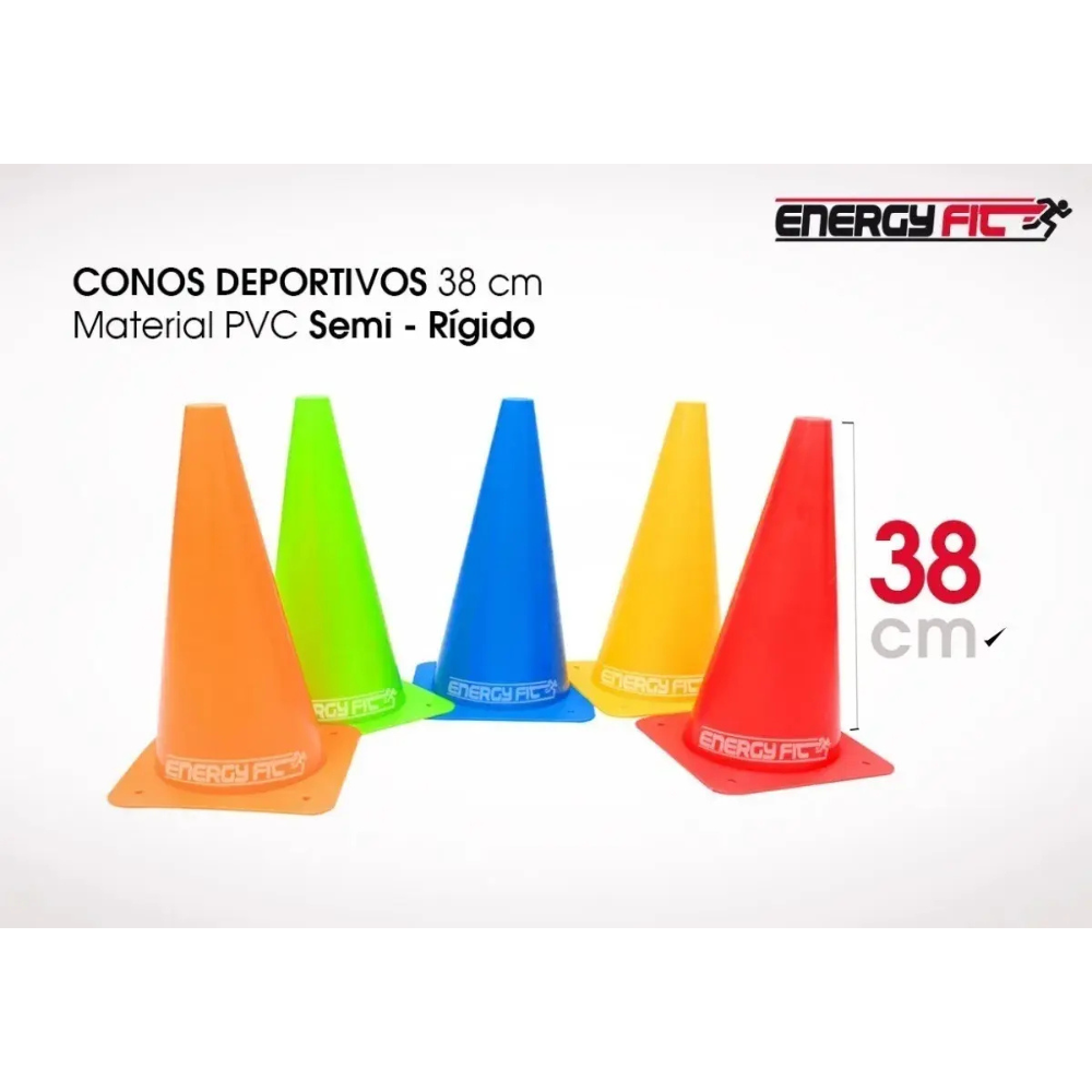 Conos Futbol Alto 38cm Fluor Agilidad Deporte Entrenamiento