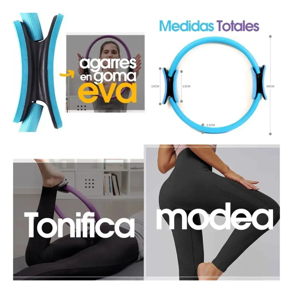 Flex Ring Pilates Aro Anillo Flexible Ejercicio Fitness Gym