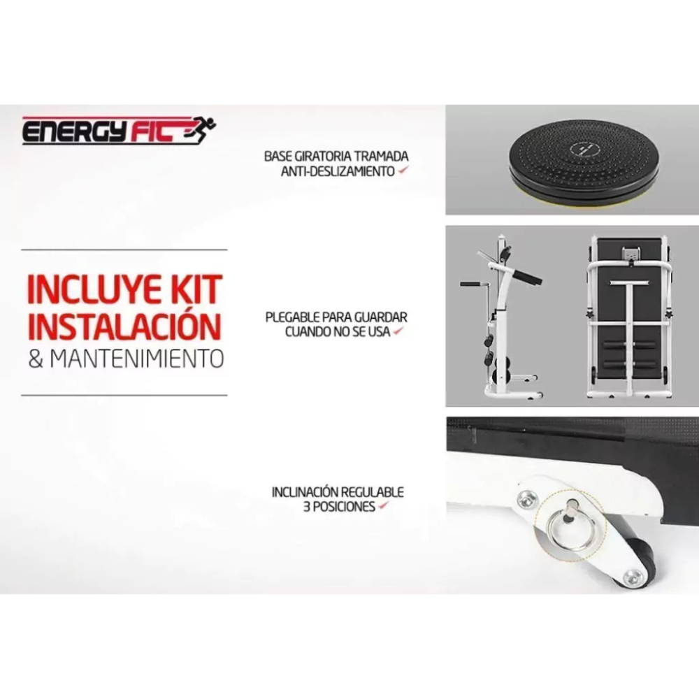 Cinta Caminadora Correr MAGNETICA 120 Kgs Energy Fit + Rueda