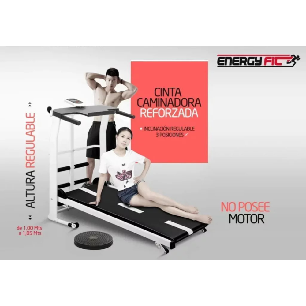 Cinta Caminadora Correr MAGNETICA 120 Kgs Energy Fit + Rueda