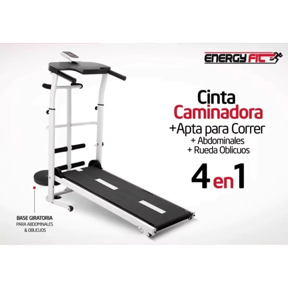 Cinta Caminadora Correr MAGNETICA 120 Kgs Energy Fit + Rueda