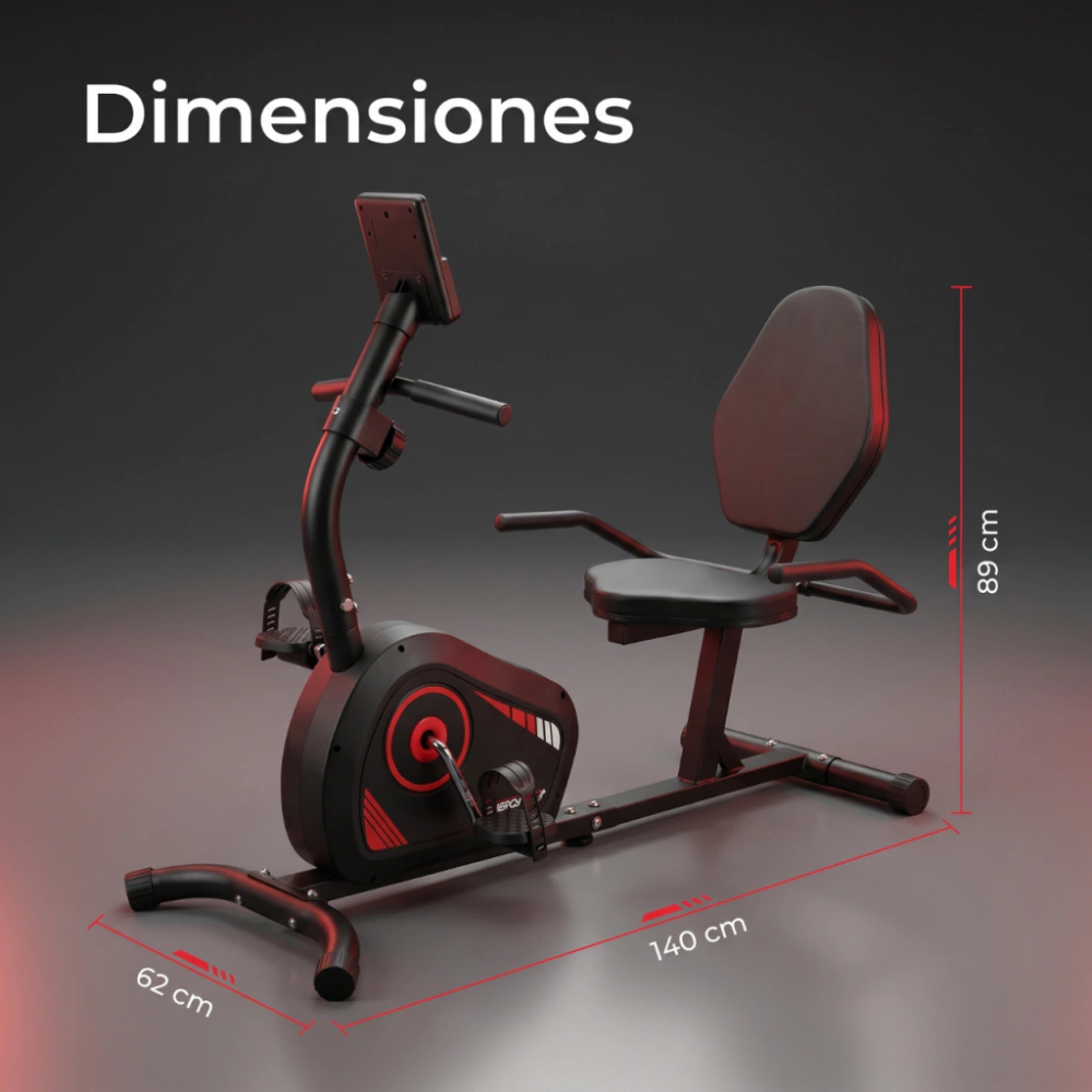 Bicicleta Fija Horizontal Magnetica Reclinada 5kg Regulable