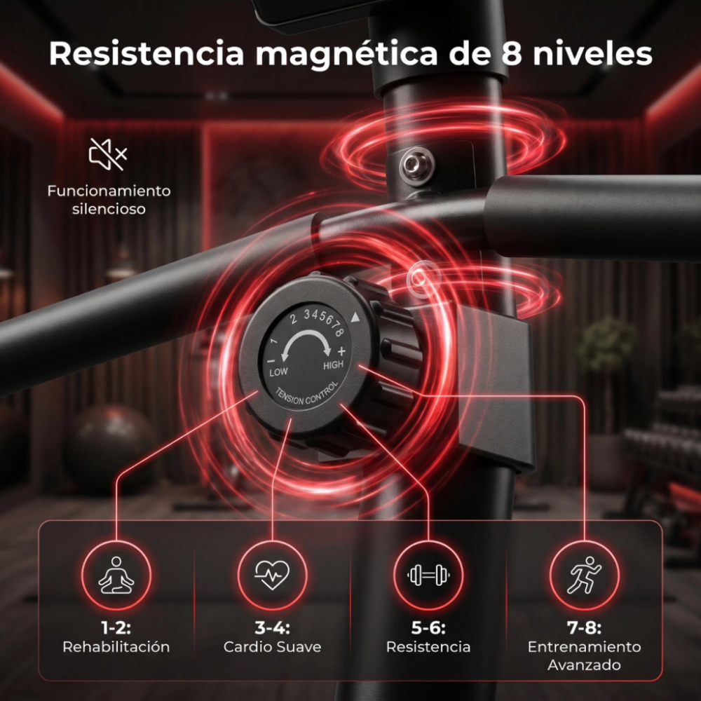 Bicicleta Fija Horizontal Magnetica Reclinada 5kg Regulable