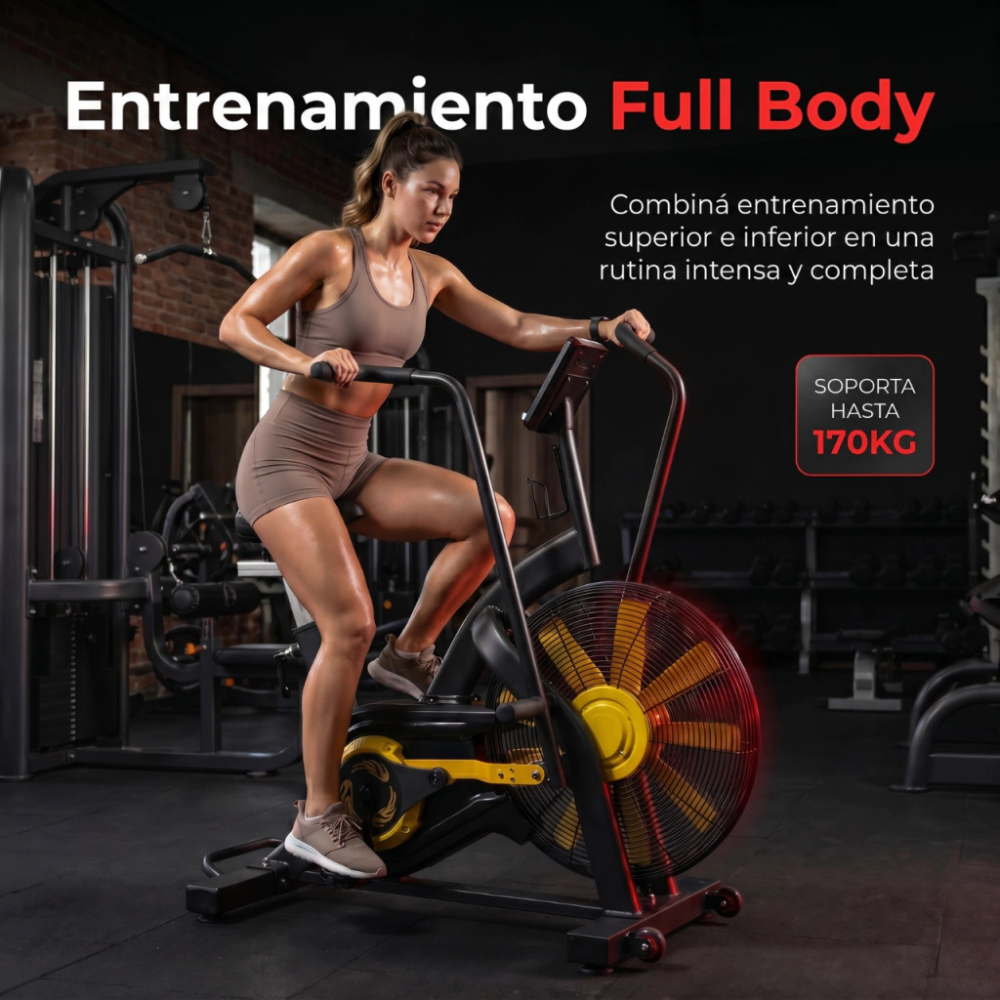 Bicicleta Fija De Aire Profesional 170kg Air Bike Energy Fit