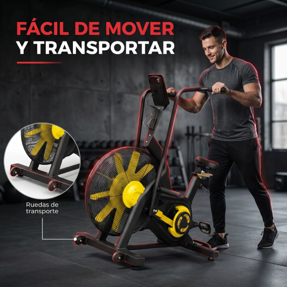 Bicicleta Fija De Aire Profesional 170kg Air Bike Energy Fit