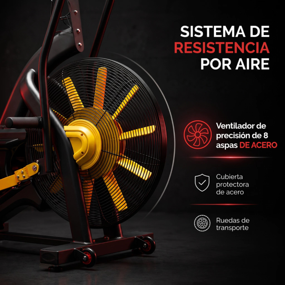 Bicicleta Fija De Aire Profesional 170kg Air Bike Energy Fit