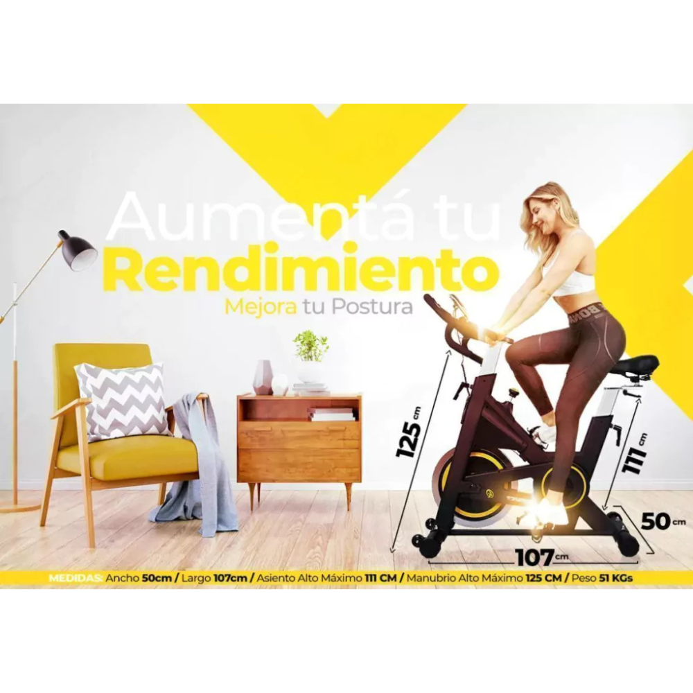 Bicicleta Fija Spinning Profesional Energy Fit 51 Kgs Xtreme