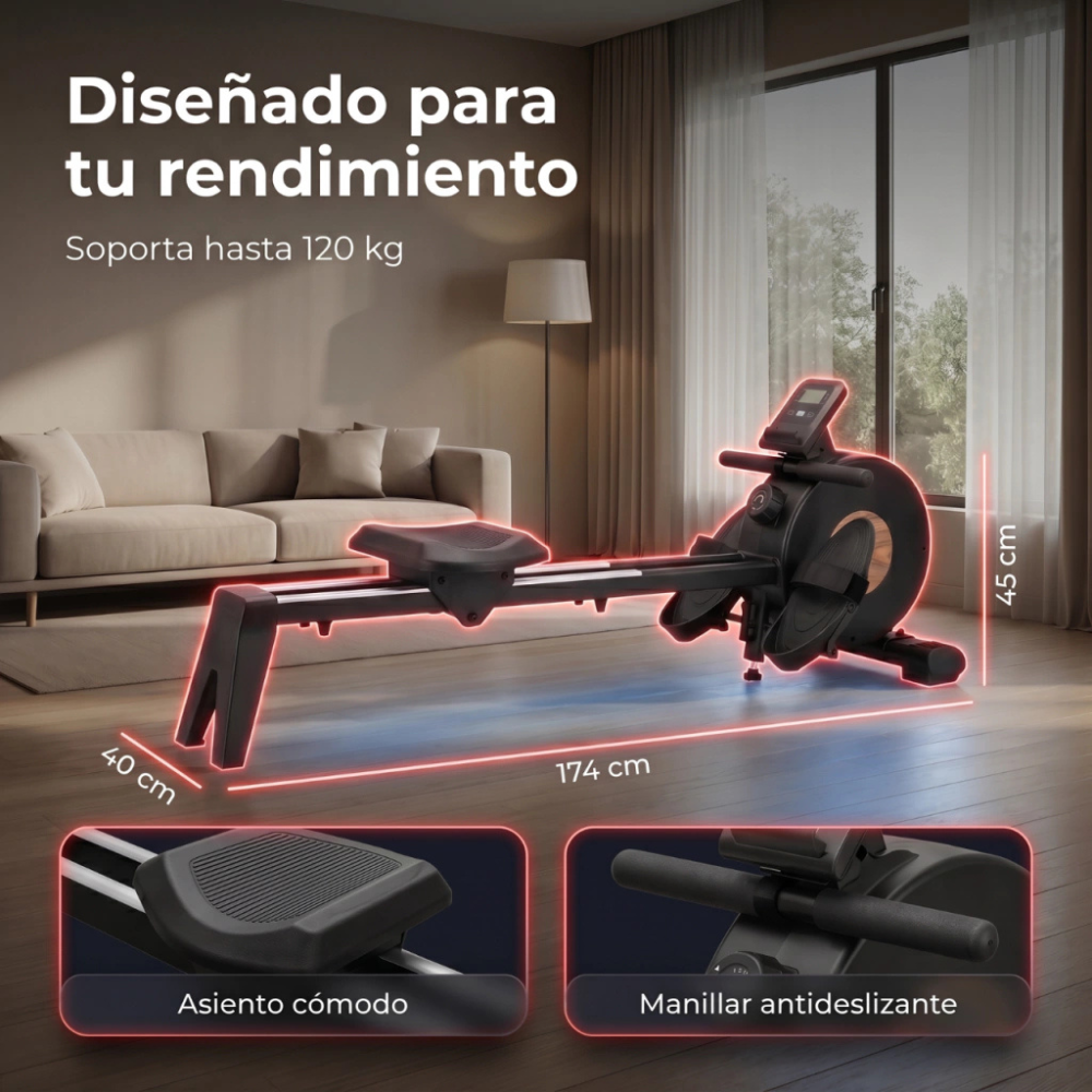 Maquina De Remo Simulador Profesional Acero Magnetico