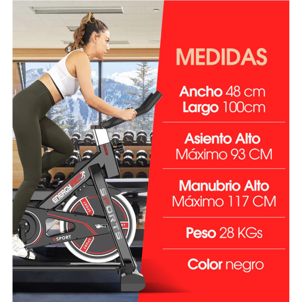 Bicicleta Fija Spinning Profesional Energy Fit con App Bluetooth