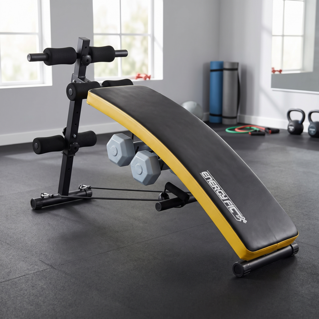 Banco Abdominales Curvo Plegable Regulable Reforzado Premium