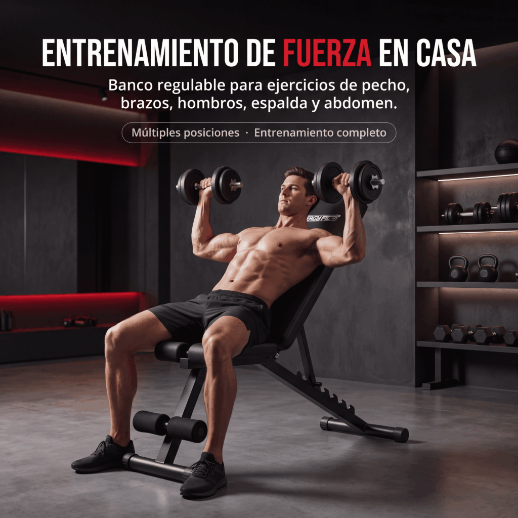 Banco Gym Plano Plegable Regulable Multiangular Premium