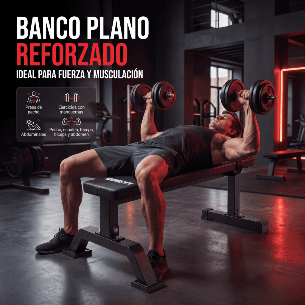 Banco Gym Plano Pecho Reforzado 300kg Premium Energy Fit