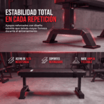 Banco Gym Plano Pecho Reforzado 300kg Premium Energy Fit
