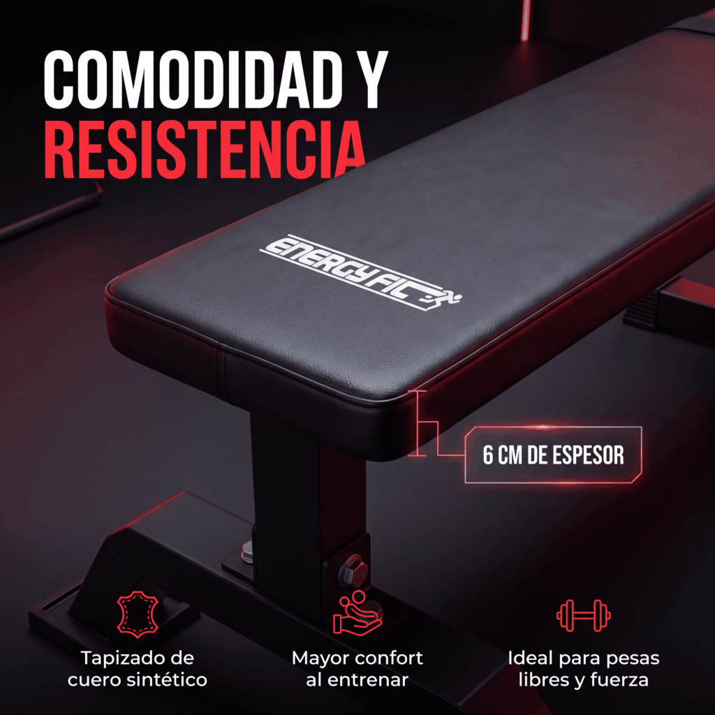 Banco Gym Plano Pecho Reforzado 300kg Premium Energy Fit