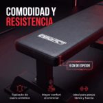 Banco Gym Plano Pecho Reforzado 300kg Premium Energy Fit