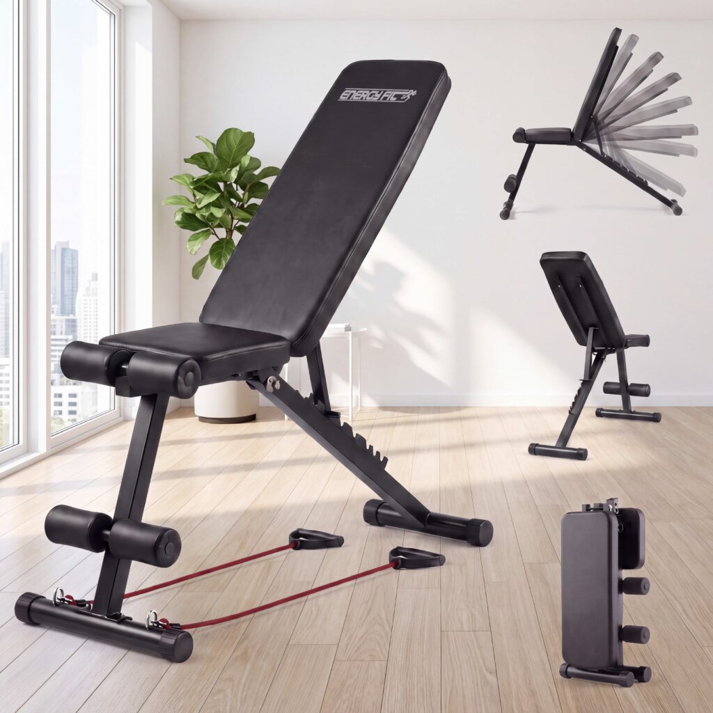 Banco Gym Plano Plegable Regulable Multiangular Premium
