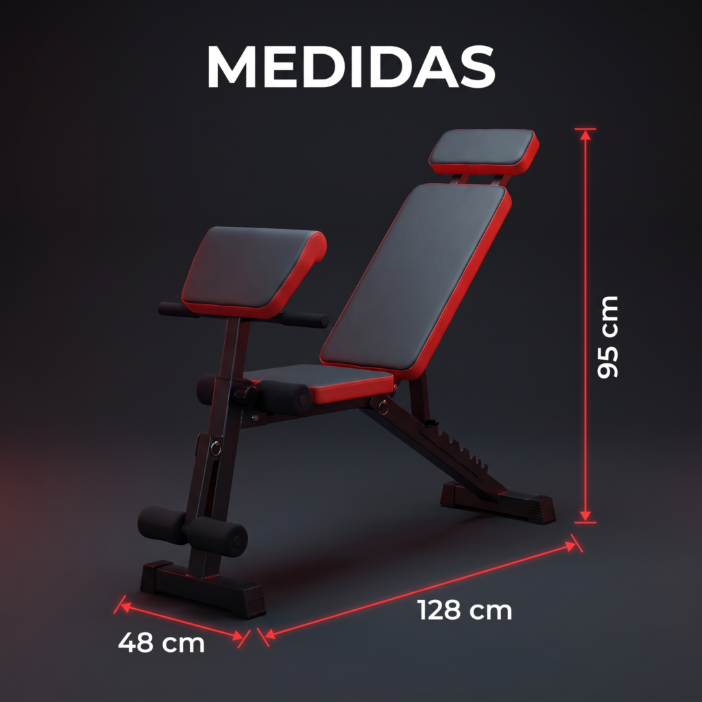 Banco Gym Plegable Multifunción Regulable Scott Abdominales