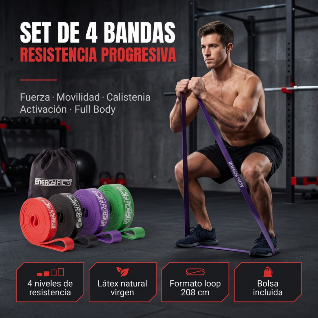 Bandas Elasticas Gym Entrenamiento Resistencia Dominadas x4