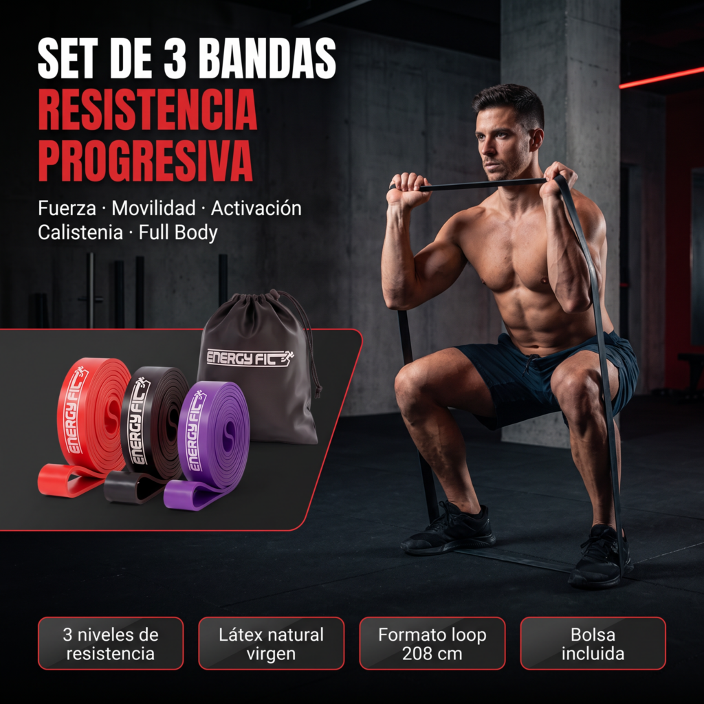 Bandas Elasticas Gym Entrenamiento Resistencia Dominadas x3