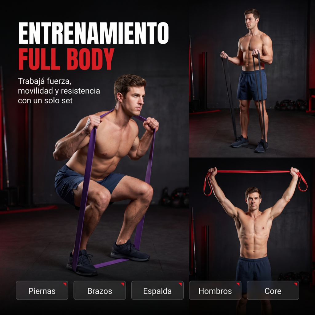 Bandas Elasticas Gym Entrenamiento Resistencia Dominadas x3