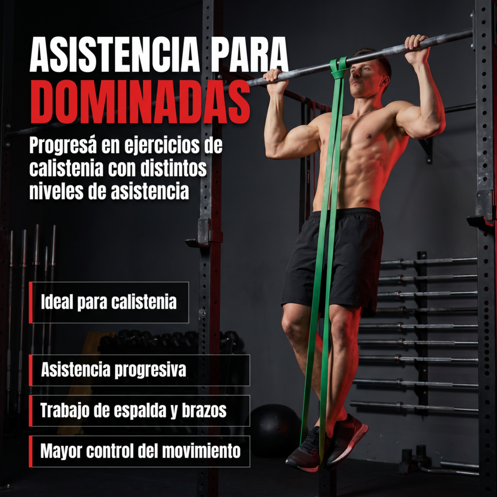 Bandas Elasticas Gym Entrenamiento Resistencia Dominadas x4