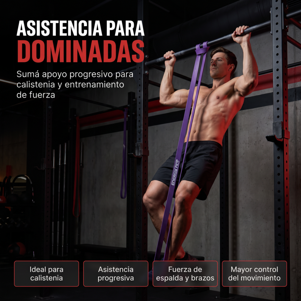 Bandas Elasticas Gym Entrenamiento Resistencia Dominadas x3