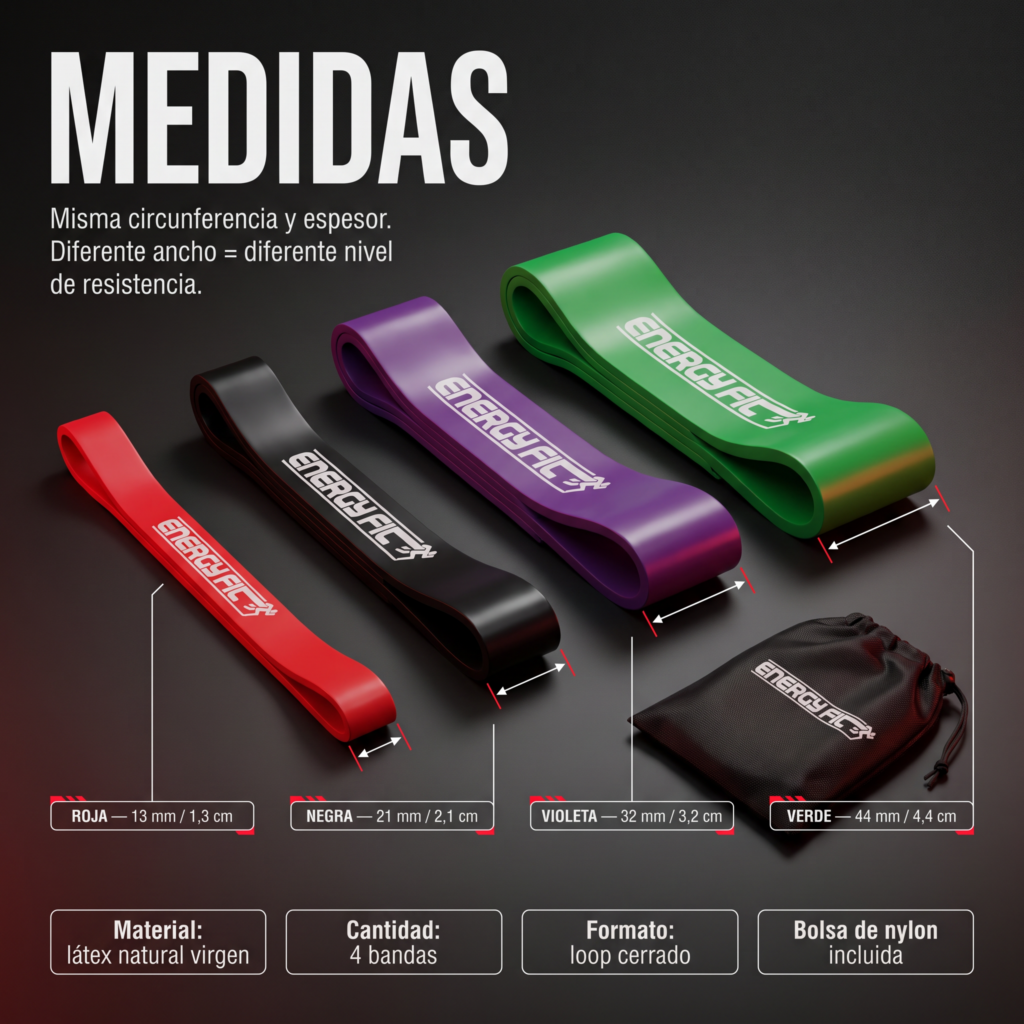 Bandas Elasticas Gym Entrenamiento Resistencia Dominadas x4
