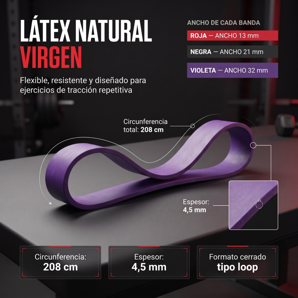 Bandas Elasticas Gym Entrenamiento Resistencia Dominadas x3