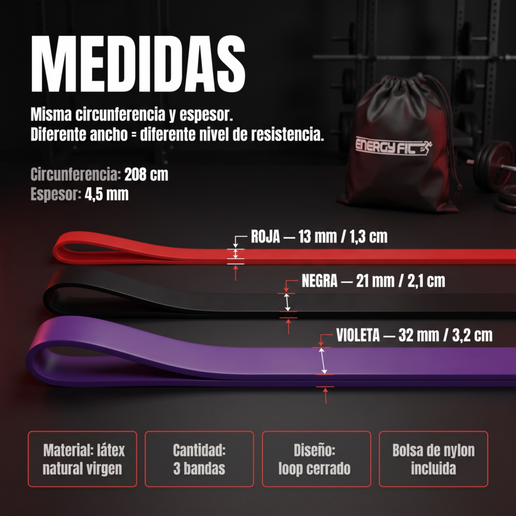 Bandas Elasticas Gym Entrenamiento Resistencia Dominadas x3