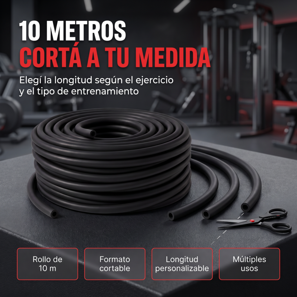 Banda Elastica Resistencia Tubular Rollo 10 Mts Intensidad Alta
